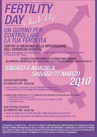 Locandina FERTILITY DAY Check Up