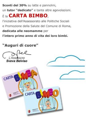 Seconda edizione della Carta Bimbo a Roma, un sostegno per le famiglie