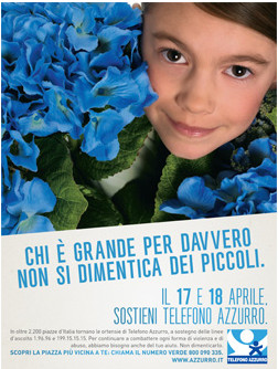 Telefono Azzurro Ortensie stop violenza bambini