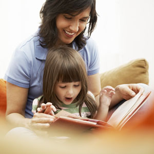 Mother and Daughter Reading Together