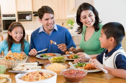 Family Enjoying meal,mealtime Together