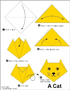 Origami per bambini: il gatto