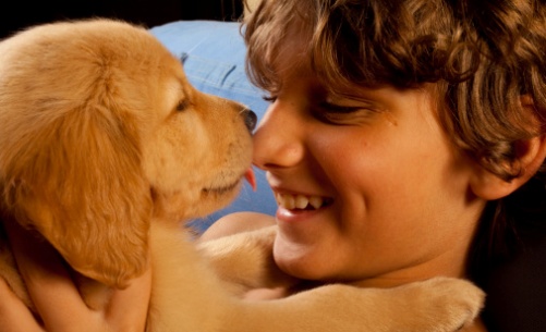 bambino con cane pet therapy