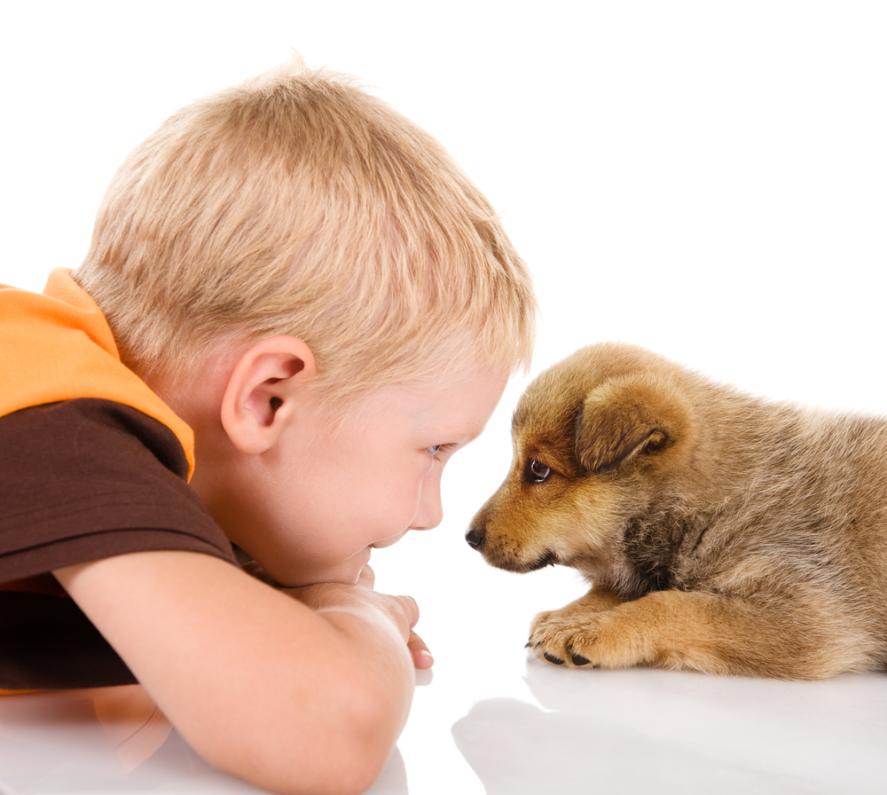 Bimbo con cagnolino