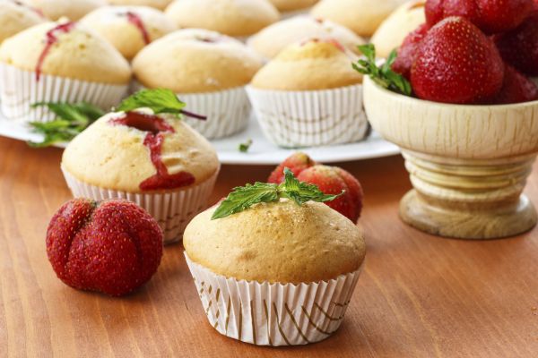 Muffin alle fragole banane bambini