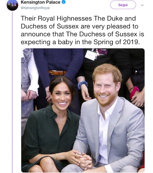 Royal Baby, Meghan Markle ed Harry aspettano un bambino