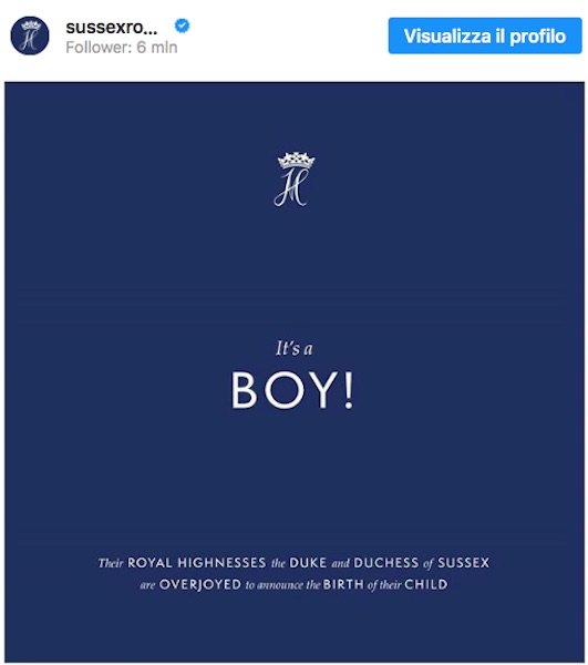 Royal Baby, il figlio di Harry e Meghan è un maschietto 